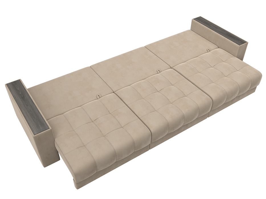 Диван прямой с декором Лига-049 НПБ Лонг (seven 729 бежевый)