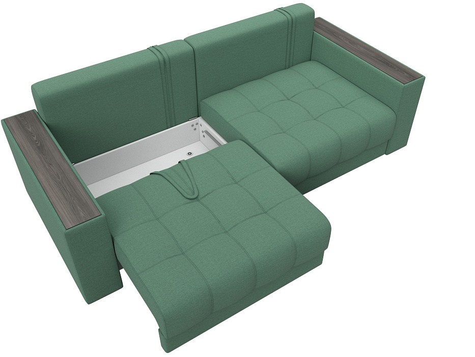 Диван прямой с декором Лига-049 НПБ (амур 11 зеленый) Диван прямой с декором Лига-049 НПБ (амур 11 зеленый)