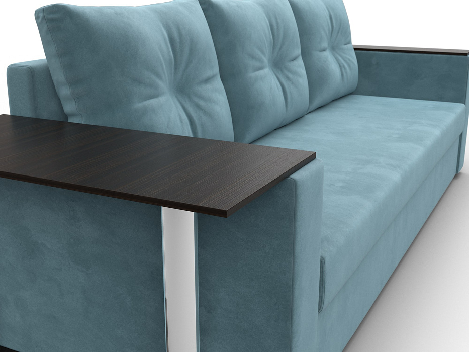 Диван прямой Атланта со столом слева (seven 113 бирюзовый)