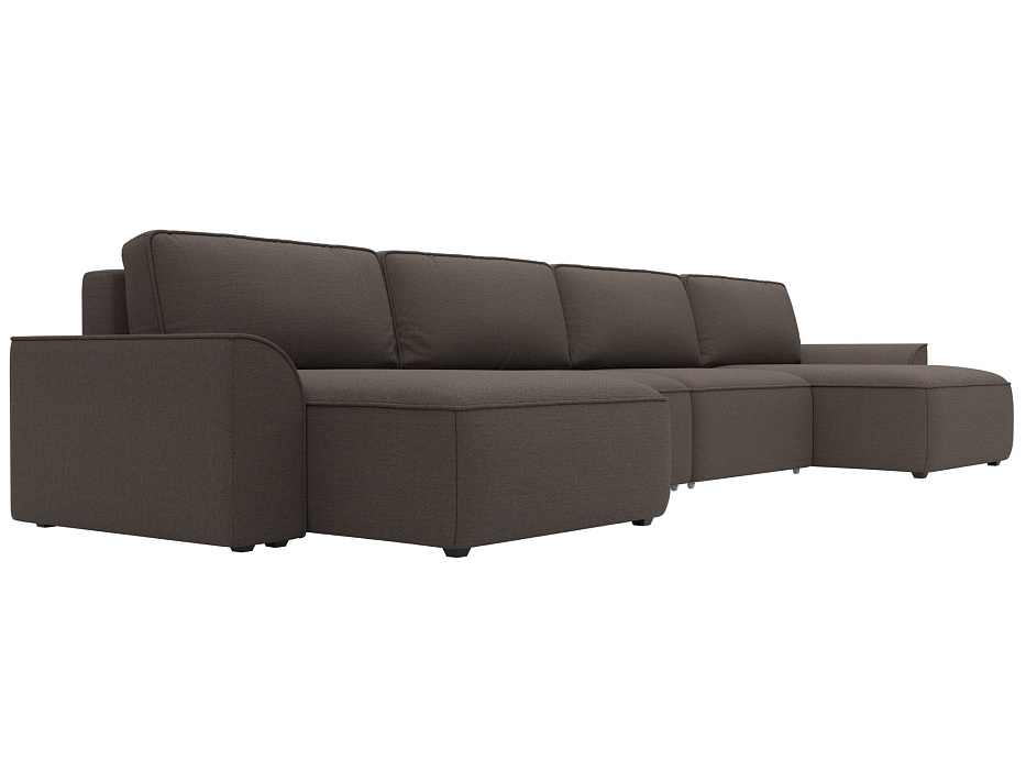 Диван П-образный Лига-048 НПБ лонг (амур 05 коричневый)