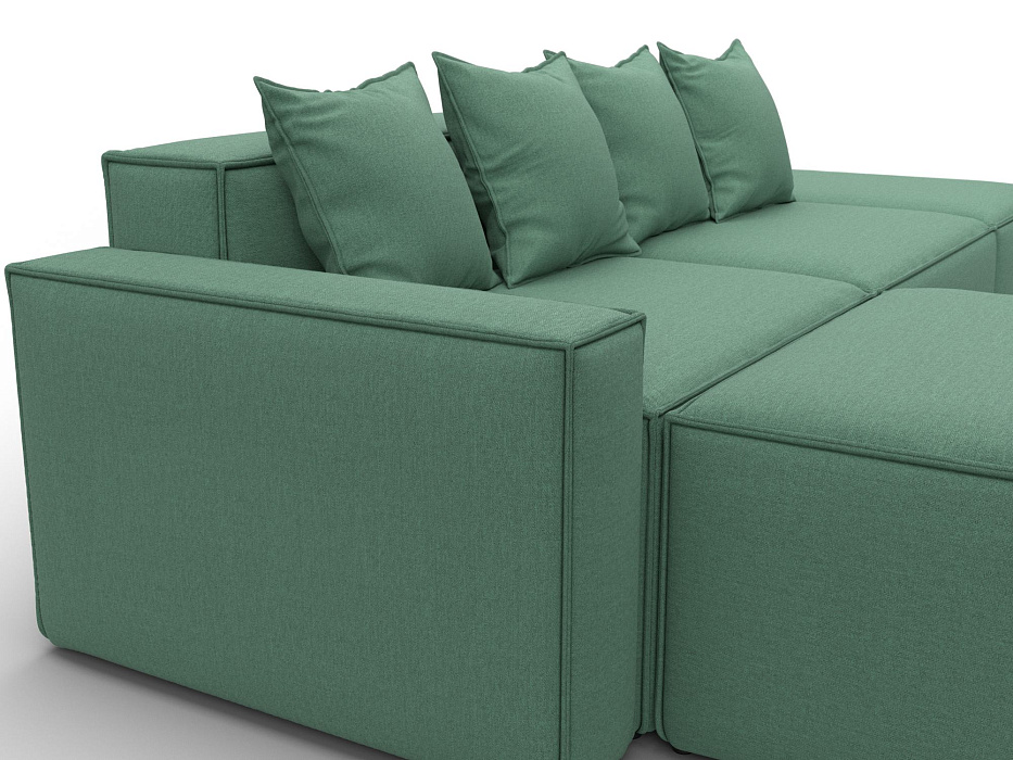 Диван угловой модульный Лига-063 угол левый (амур 11 зеленый)