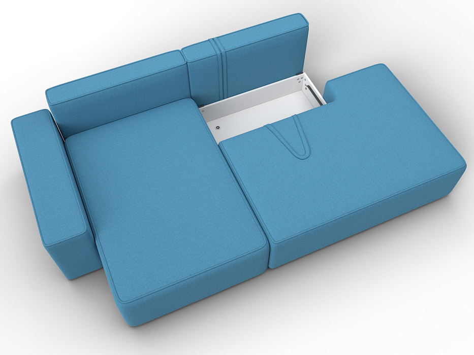 Диван угловой Лига-079 угол левый (амур 10 голубой)