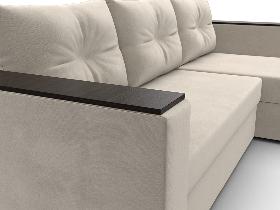 Диван угловой Атланта без стола универсальный угол (бежевый)