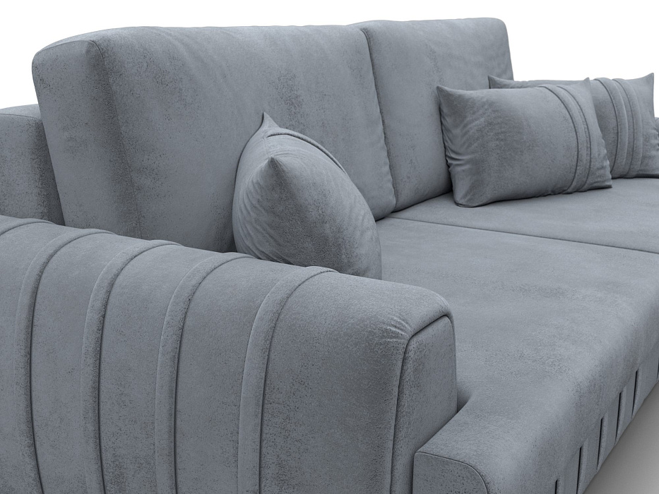 Диван прямой Лига-057 НПБ (tower 10 серый)