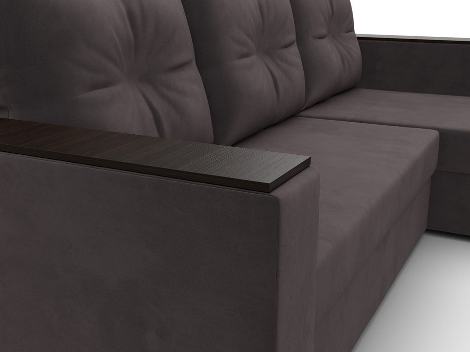 Диван угловой Атланта без стола универсальный угол (seven 727 коричневый)