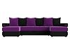 П-образный диван Венеция (фиолетовый\черный цвет)
