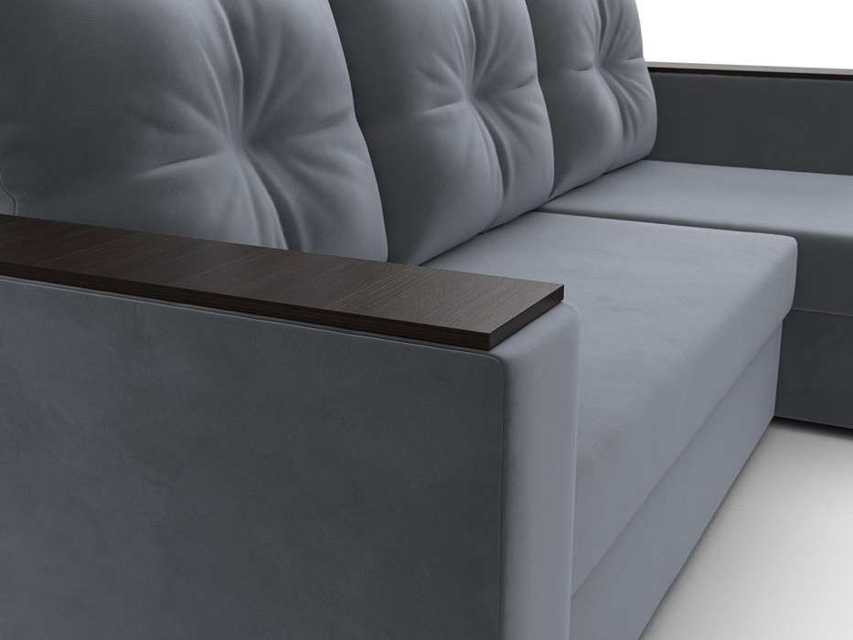 Диван угловой Атланта без стола универсальный угол (seven 17 серый)