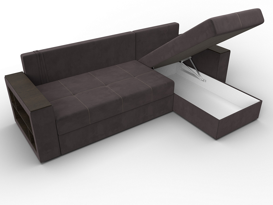 Диван угловой Дубай Лайт угол универсальный (коричневый)