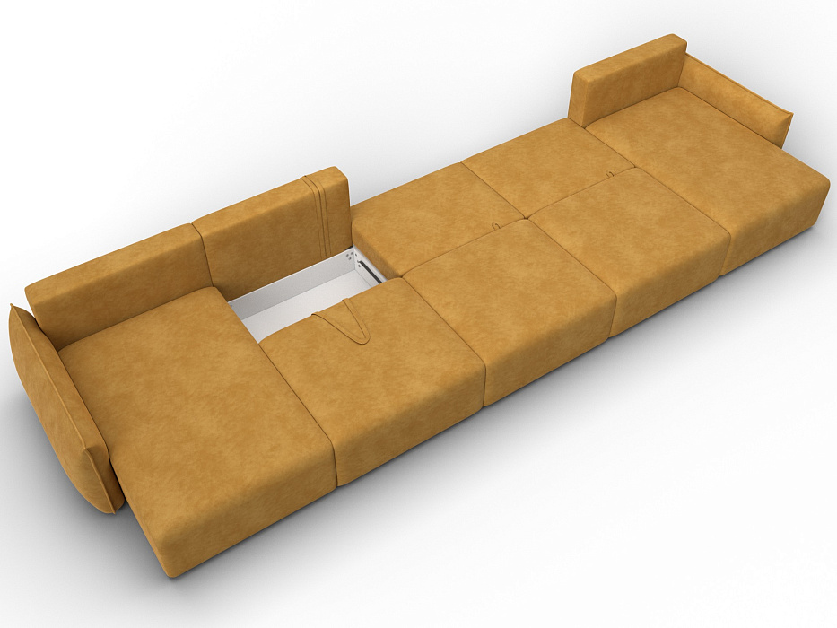 Диван П-образный Лига-051 НПБ МегаЛонг (brut 10 желтый)