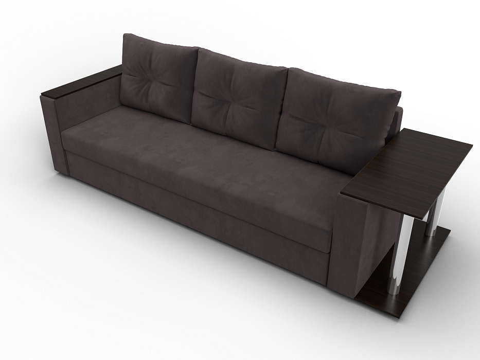 Диван прямой Атланта со столом справа (seven 727 коричневый)