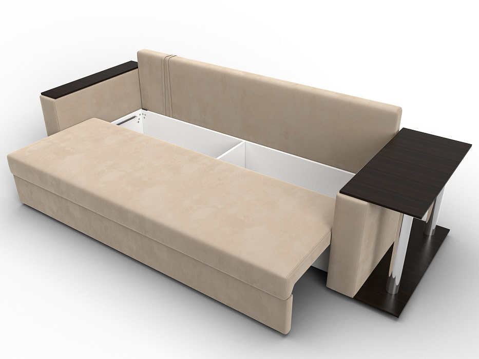 Диван прямой Атланта со столом справа (бежевый)