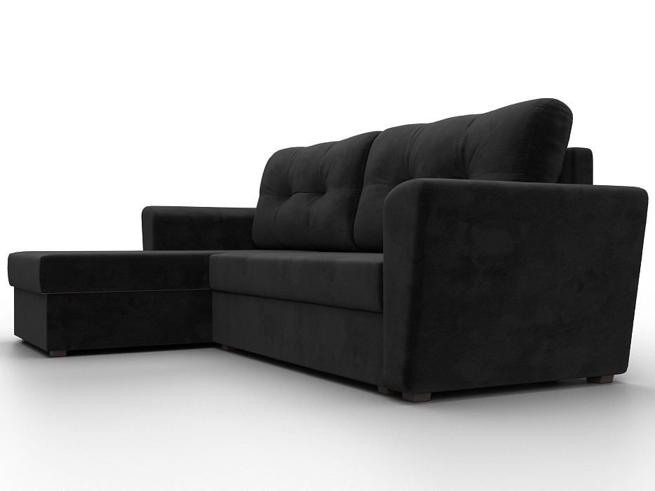 Диван угловой Амстердам Лайт левый угол (seven 35 черный)