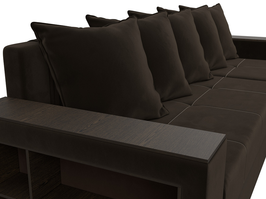 Диван угловой Дубай Лайт угол универсальный (коричневый)