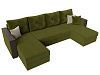 П-образный диван Валенсия (зеленый\бежевый цвет)