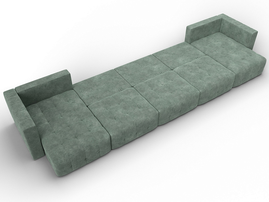 Диван П-образный Лига-052 НПБ МегаЛонг (brut 08 зеленый)