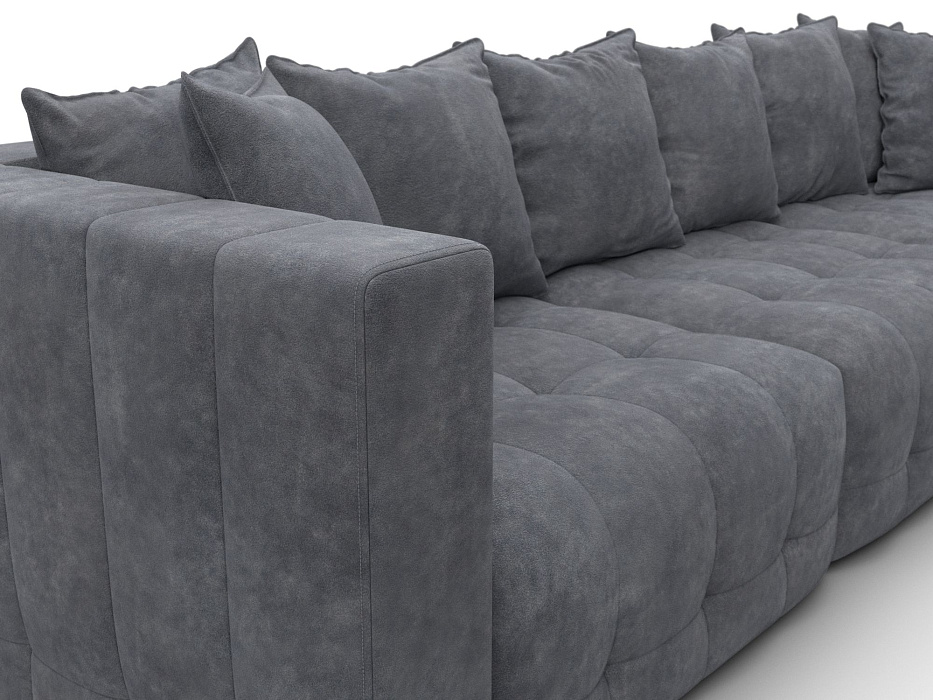 Диван угловой Лига-052 НПБ Лонг угол универсальный (brut 16 темно-серый)