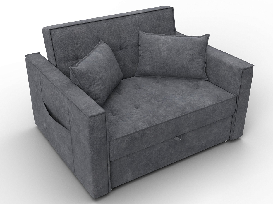 Диван прямой Лига-104 (140) (brut 16 темно-серый)