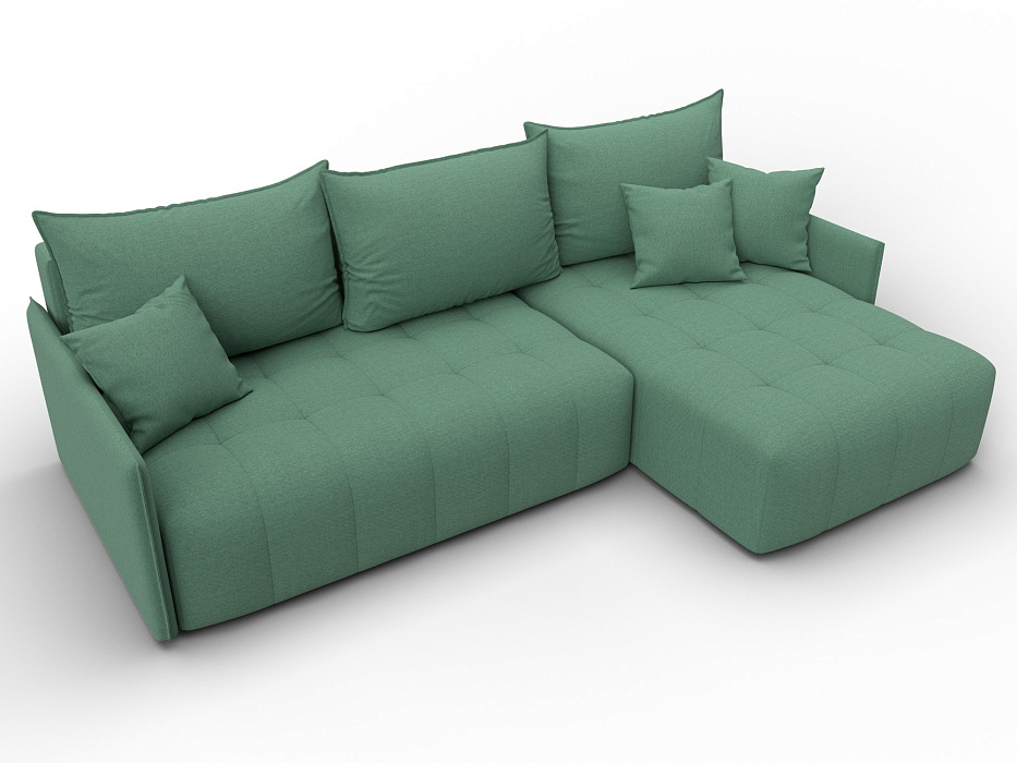 Диван угловой Лига-054 НПБ угол универсальный (амур 11 зеленый)