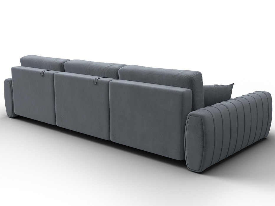 Диван угловой Лига-057 НПБ Лонг угол левый (tower 10 серый)