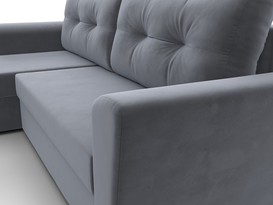 Диван угловой Амстердам Лайт левый угол (seven 17 серый)