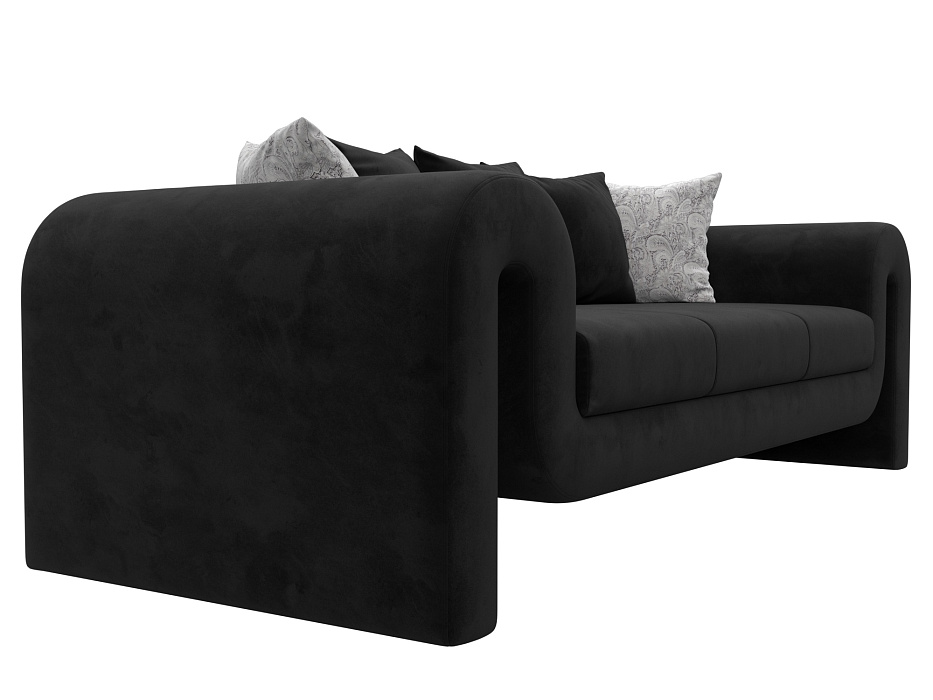 Диван прямой Волна (seven 35 черный;seven 17 серый)