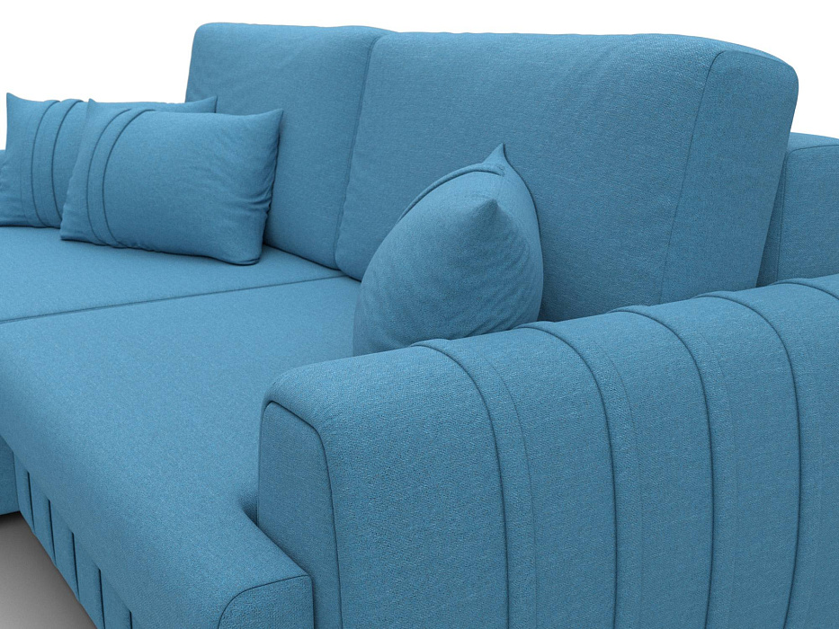 Диван угловой Лига-057 НПБ угол левый (амур 10 голубой)