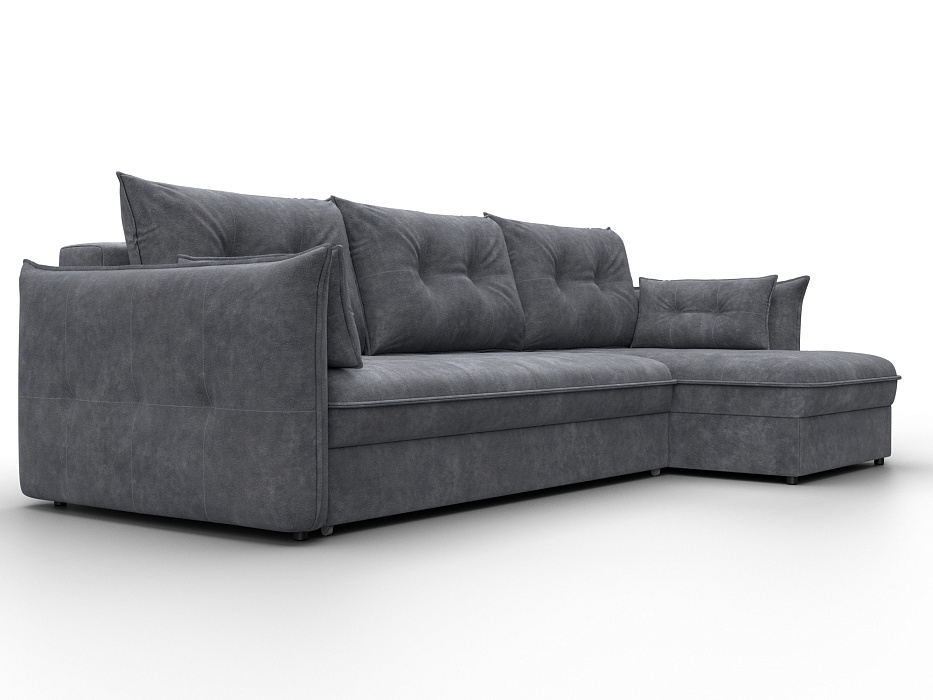 Диван угловой Лига-100 НПБ угол универсальный (brut 16 темно-серый)