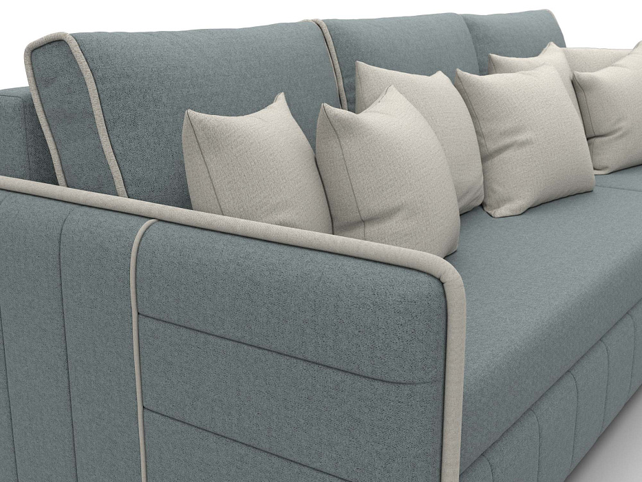 Диван угловой Лига-078 угол универсальный (амур 07 серый/амур 02 бежевый)