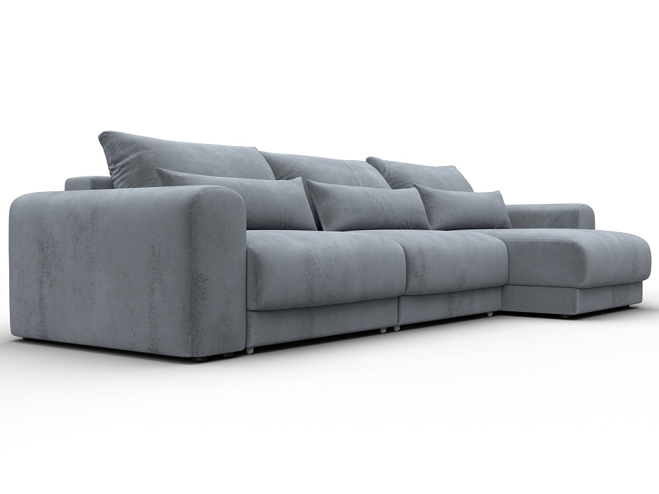 Диван угловой Лига-056 НПБ Лонг угол универсальный (tower 10 серый)