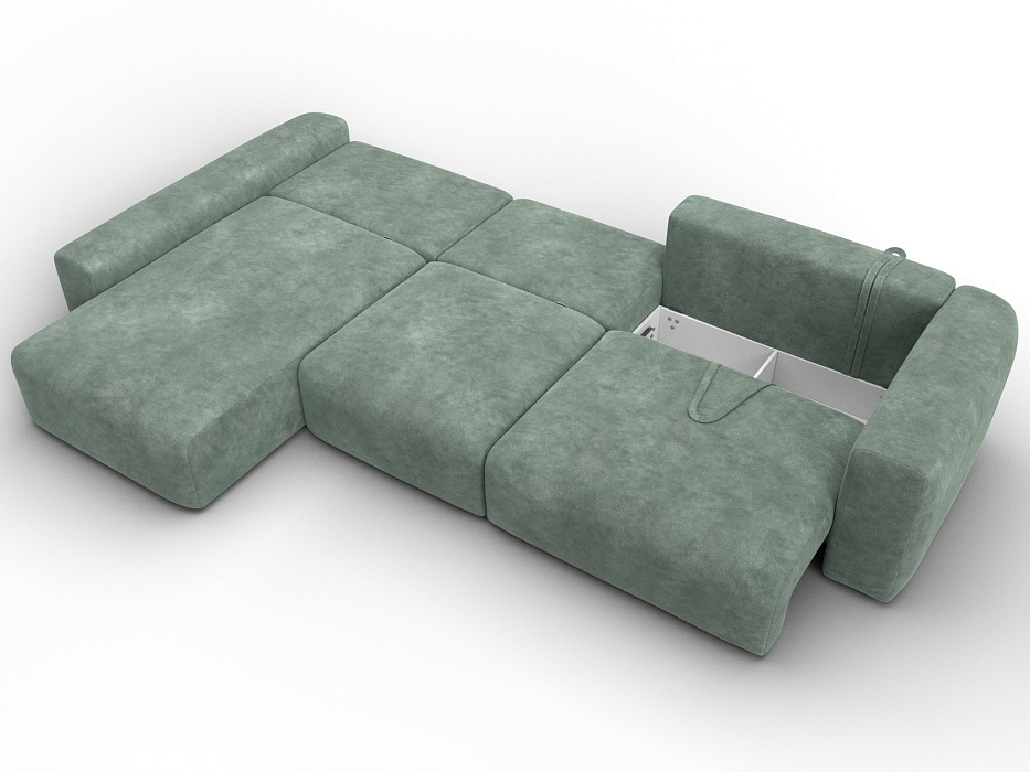 Диван угловой Лига-066 НПБ Лонг угол левый фото в интернет-магазине Лига Диванов