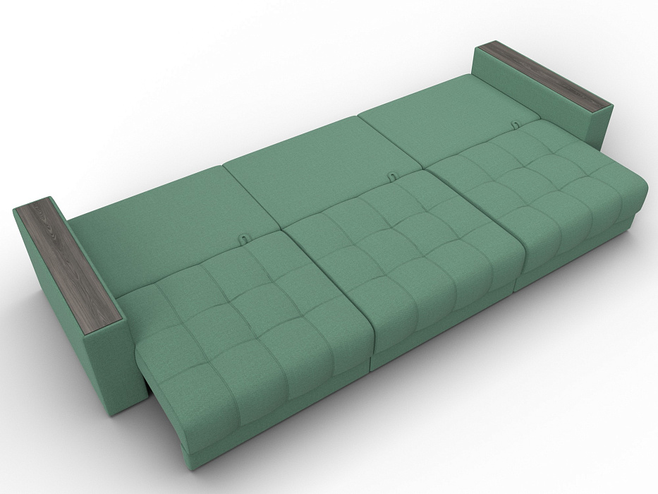 Диван прямой с декором Лига-049 НПБ Лонг (амур 11 зеленый)