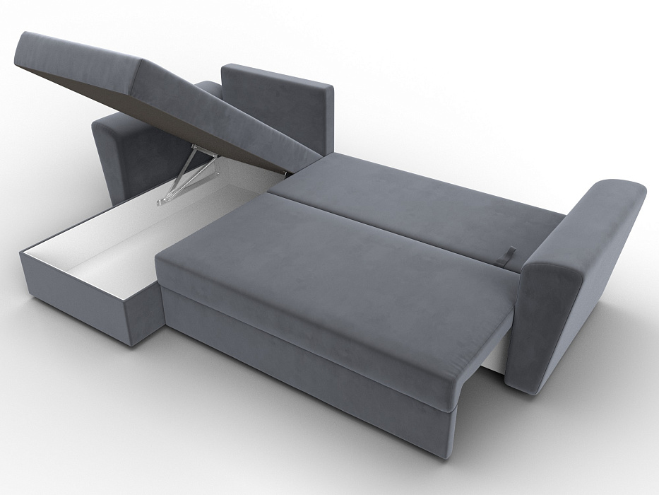 Диван угловой Амстердам Лайт левый угол (seven 17 серый)