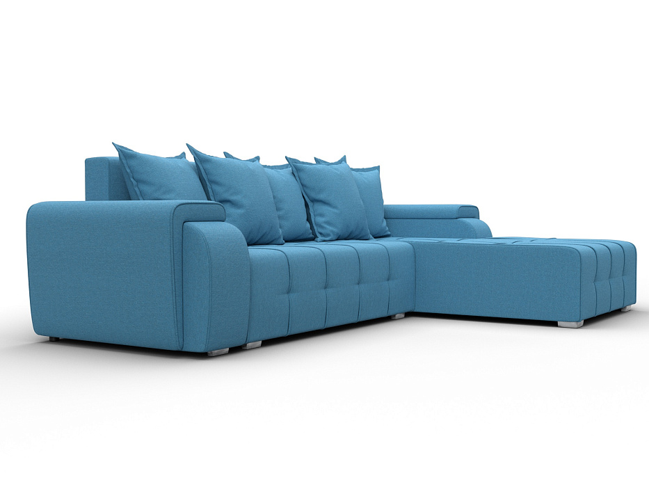 Диван угловой Лига-121 правый угол (амур 10 голубой)