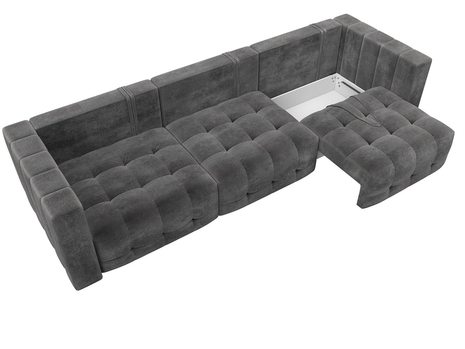 Диван прямой Лига-052 НПБ Лонг (tower 10 серый)