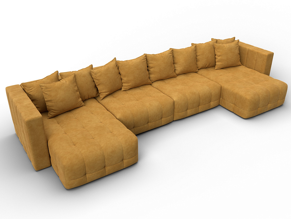 Диван П-образный Лига-052 НПБ Лонг (brut 10 желтый)