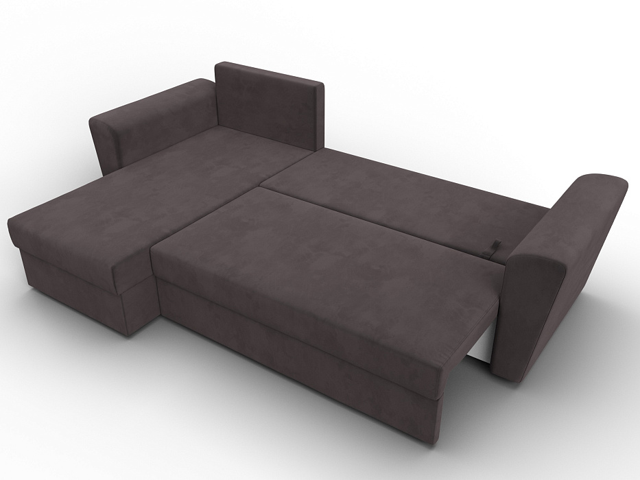 Диван угловой Амстердам Лайт левый угол (seven 727 коричневый)