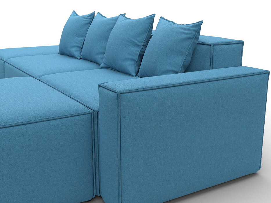 Диван угловой модульный Лига-063 угол правый (амур 10 голубой)