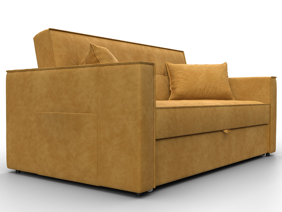 Диван прямой Лига-104 (140) (brut 10 желтый)