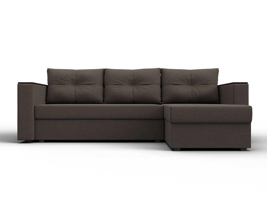 Диван угловой Атланта без стола универсальный угол (амур 05 коричневый)
