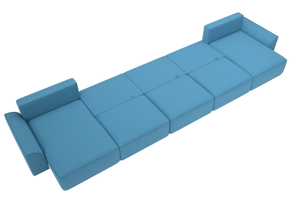 Диван П-образный Лига-048 НПБ МегаЛонг (амур 10 голубой)