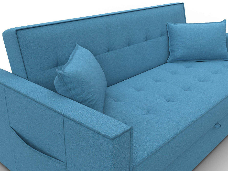 Диван прямой Лига-104 (160) (амур 10 голубой)