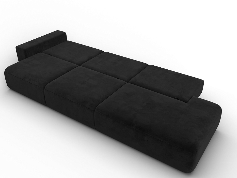 Диван прямой Лига-036 НПБ Модерн Лонг подлокотник слева (seven 35 черный)