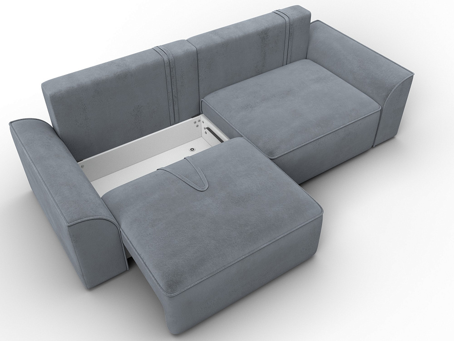 Диван прямой Лига-048 НПБ (tower 10 серый)