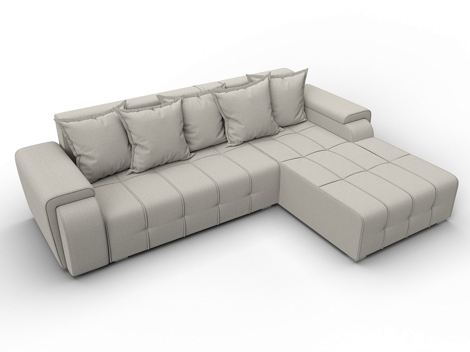 Диван угловой Лига-121 правый угол (амур 02 бежевый)