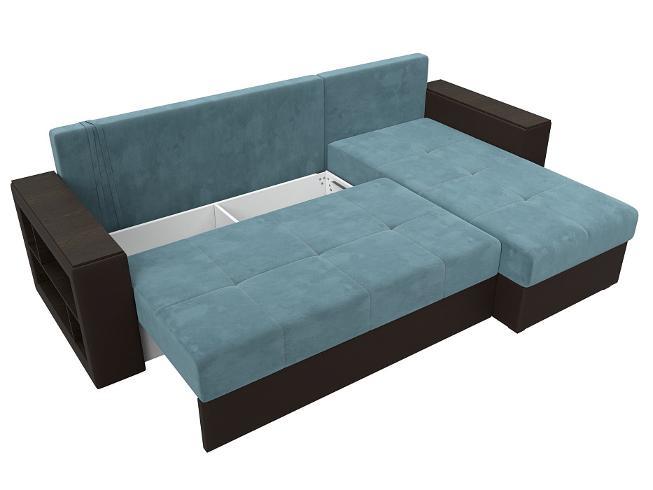 Диван угловой Дубай Лайт угол универсальный (бирюзовый;коричневый)