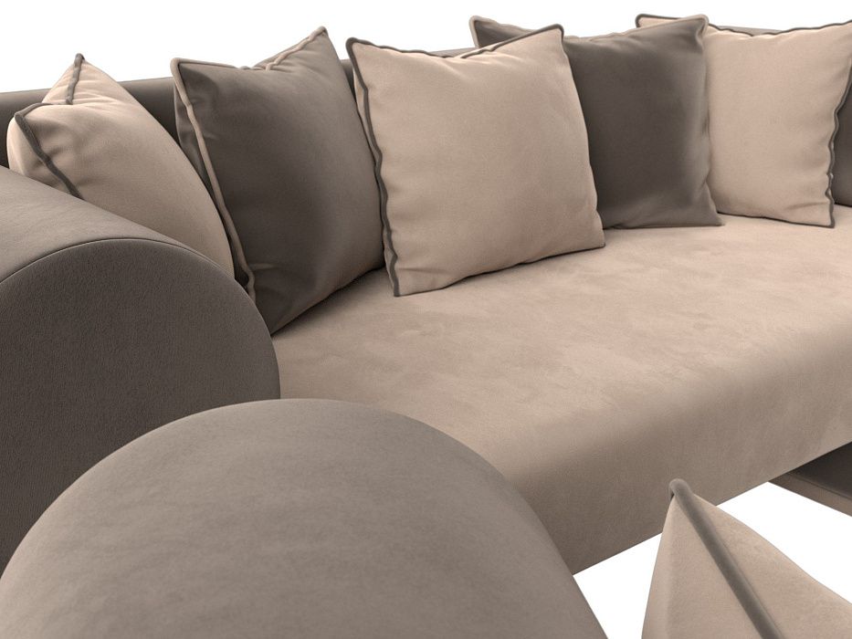 Набор Кипр-3 (диван, 2 кресла) (бежевый\коричневый)