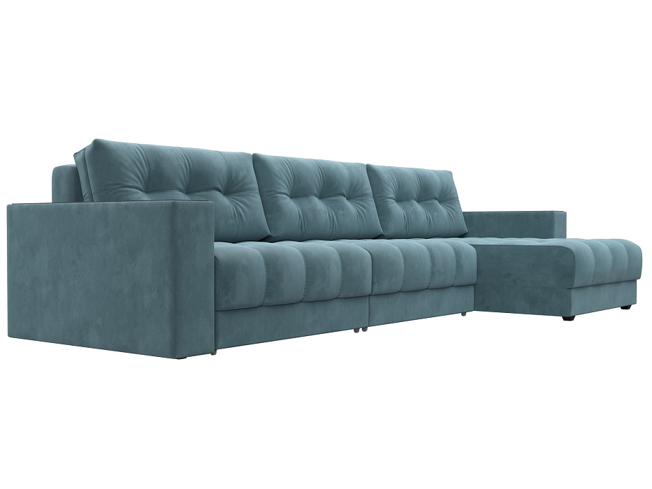 Диван угловой с декором Лига-049 НПБ Лонг (seven 113 бирюзовый) Диван угловой с декором Лига-049 НПБ Лонг (seven 113 бирюзовый)