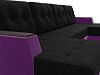П-образный диван Эмир (черный\фиолетовый цвет)