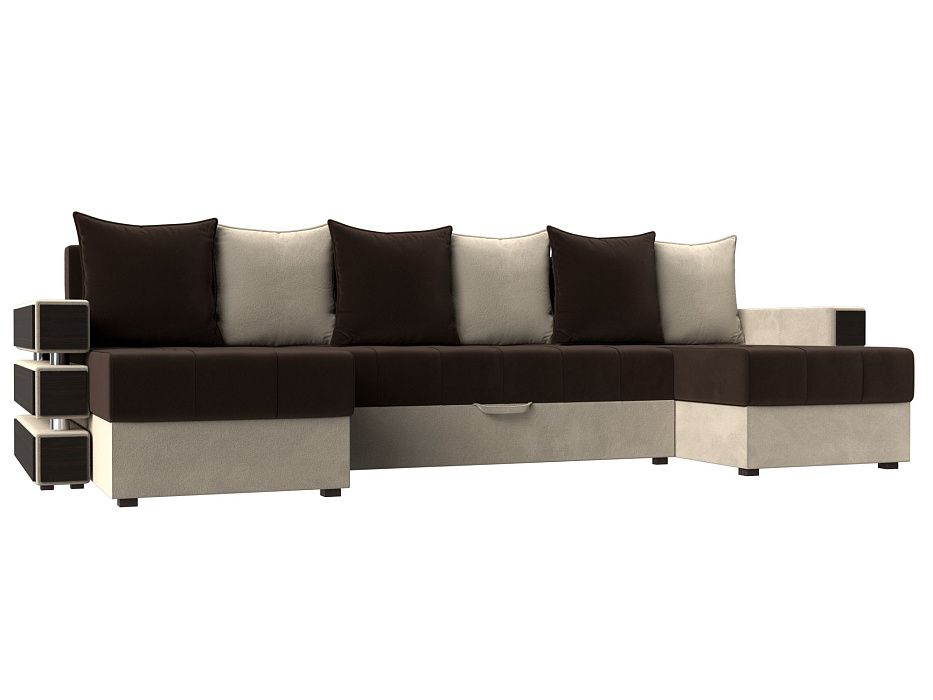 П-образный диван Венеция (коричневый\бежевый цвет)