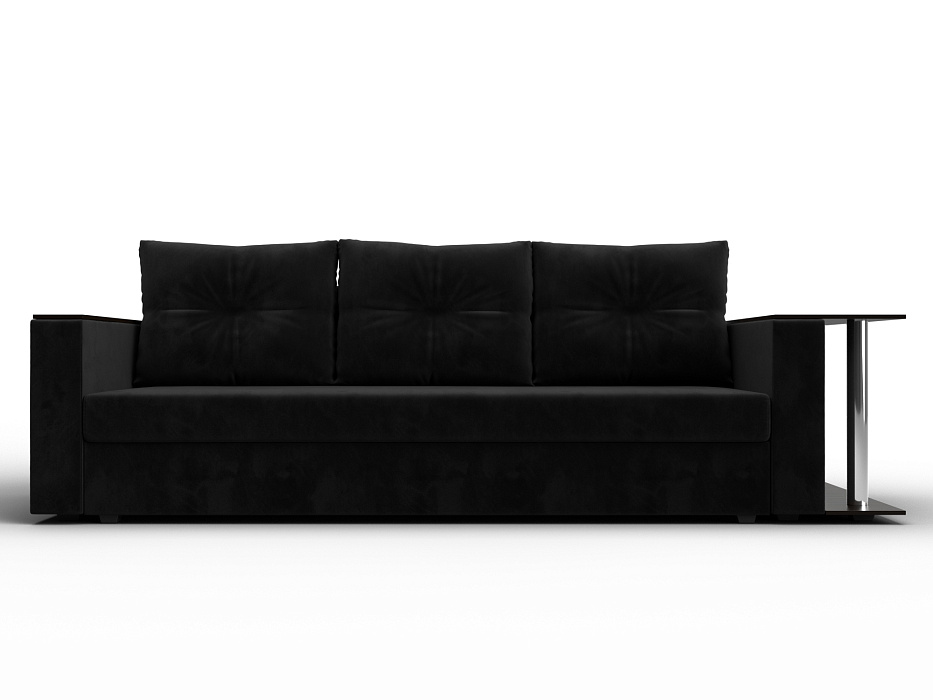 Диван прямой Атланта со столом справа (seven 35 черный)